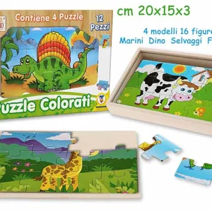 Puzzle colorati in legno