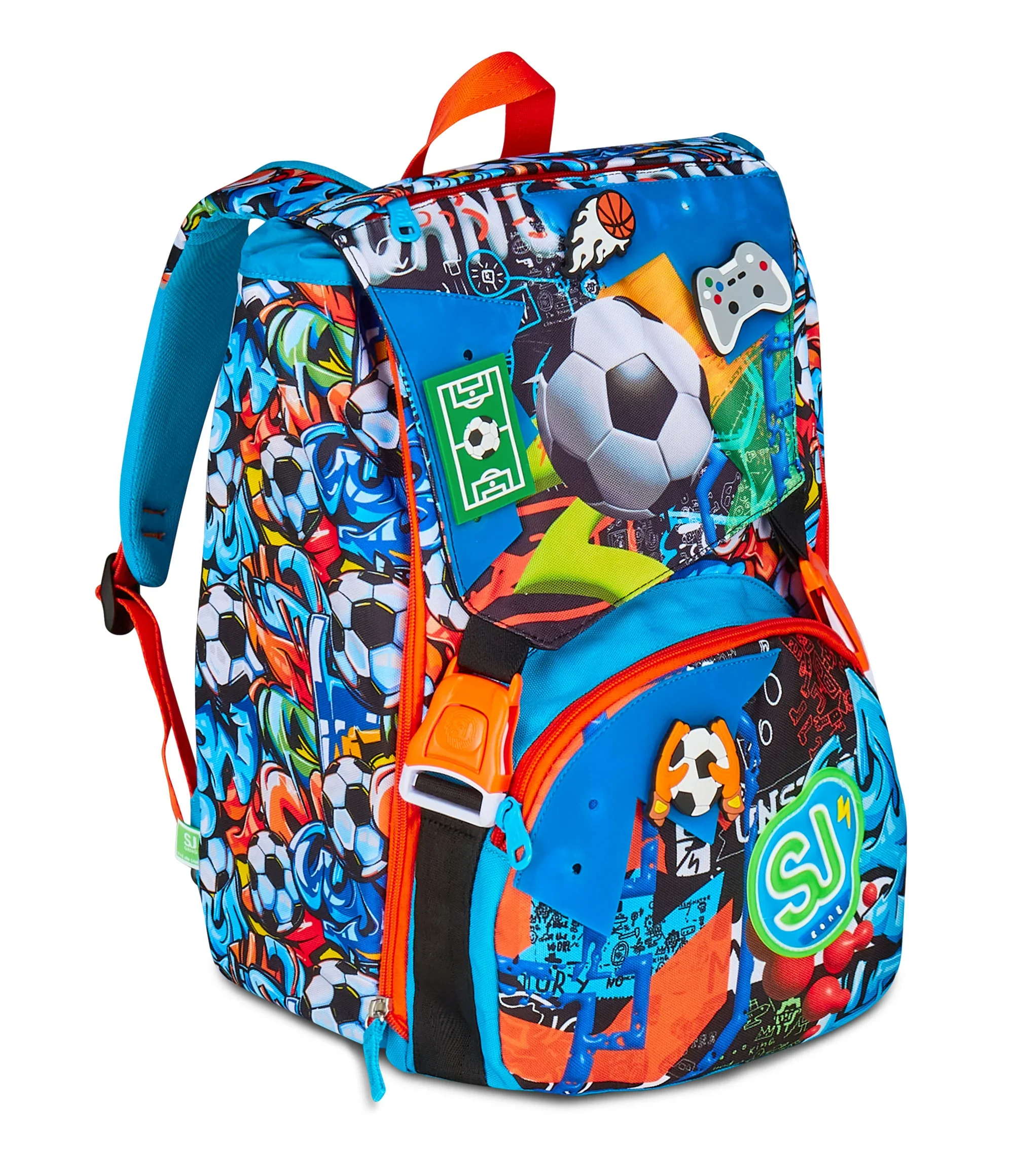 ZAINO ESTENSIBILE BIG - TINYPATCH BOY + ASTUCCIO 3 ZIP + OMAGGIO DIGITAL WATCH "TINTA UNITA" - immagine 4