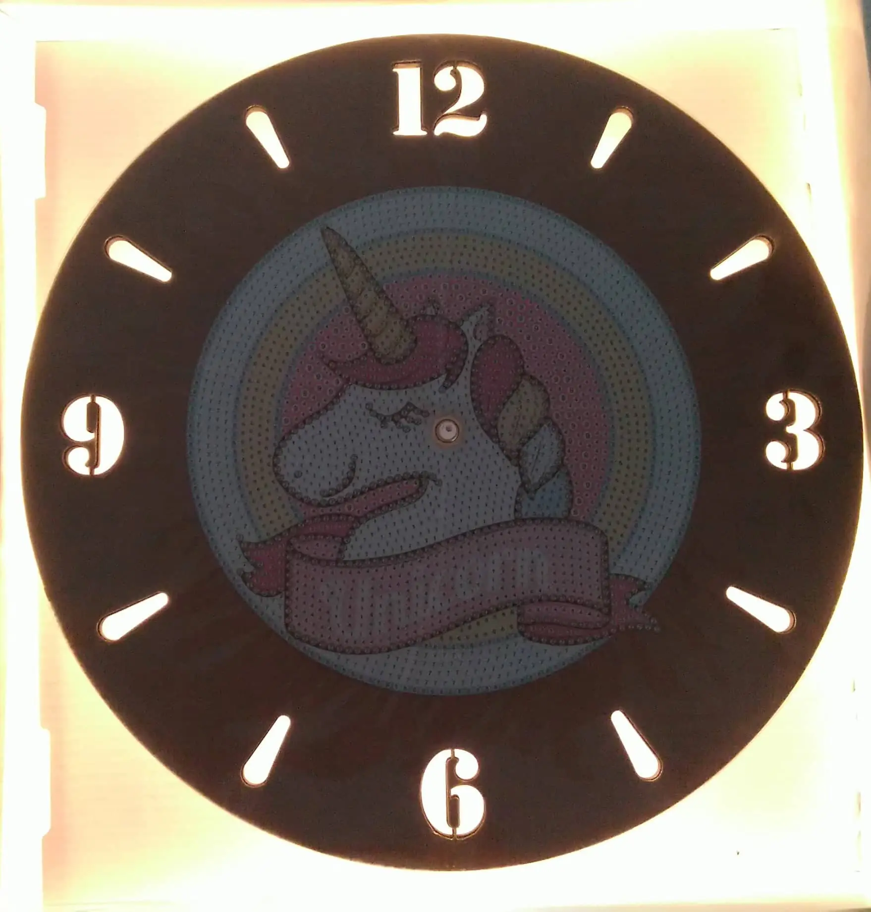 Diamond Painting Orologio Unicorno Luminoso - immagine 3