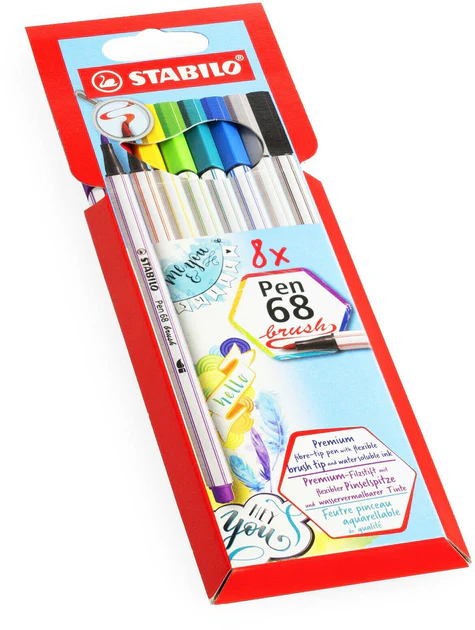 Confezione 8 pennarelli disegno Pen 68 Brush - STABILO - immagine 2