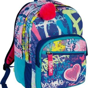 ZAINO SCUOLA DOPPIO SCOMPARTO SJ EVER GANG SJ SWITIE GIRL, REFLEX BLUE