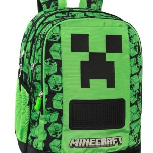 ZAINO ORGANIZZATO MINECRAFT 2025/2026 + OMAGGIO DIGITAL WATCH " TINTA UNITA"