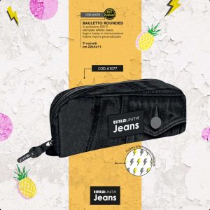 Astuccio Bauletto Rounded Nero - Tinta Unita Jeans