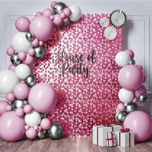 Set di Palloncini Bianco/Rosa/Argento