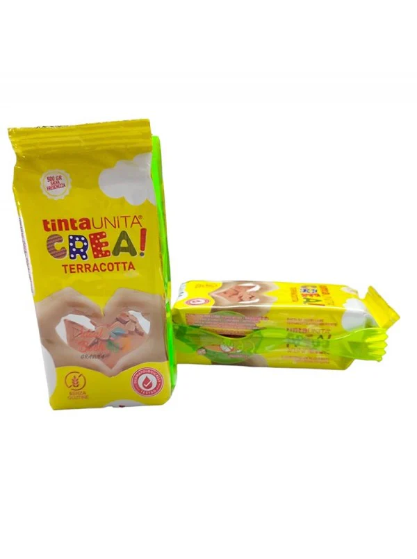 Pasta da modellare in 2 buste da 250gr + Spatola colore Terracotta - TINTAUNITA - immagine 2