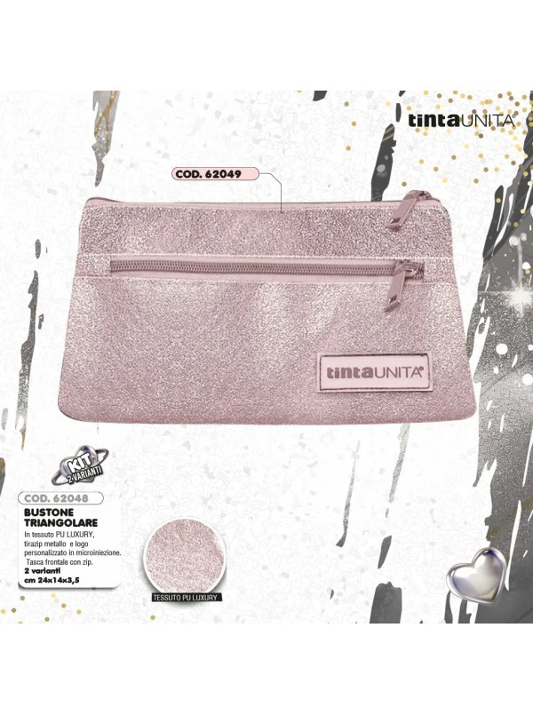 Astuccio Bustina Rosa - Forma Triangolare PU Luxury - TINTAUNITA GLAMOUR - immagine 2