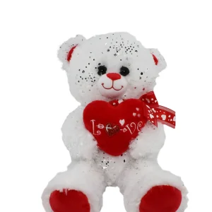 Peluche Orso con cuore e fiocco paillettato