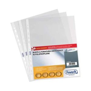 Buste trasparenti forate FAVORIT (15x21cm)