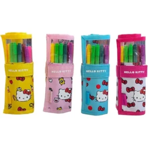 Astuccio a Rotolo Brush 18 Pennarelli Bipunta Hello Kitty - TINTAUNITA