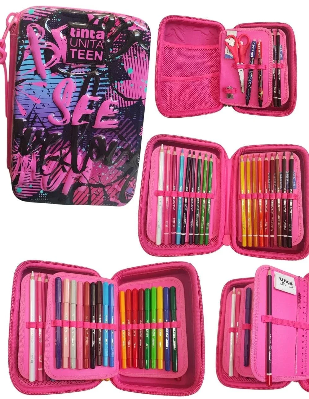 Astuccio One Time Oh Oh fantasia Fucsia Tinta Unita Teen - immagine 2