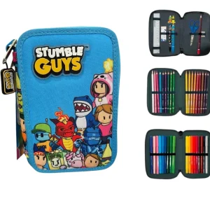 Zaino + Astuccio 3 zip "TINTA UNITA" -  STUMBLE GUYS - 2025/2026 + OMAGGIO DIGITAL WATCH "TINTA UNITA"