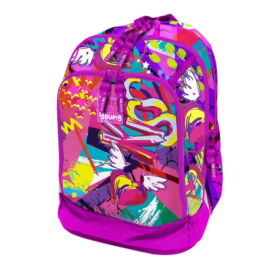 Zaino Organizzato Dream Girl Kiss cuore con ali - Tinta Unita Teen - immagine 2